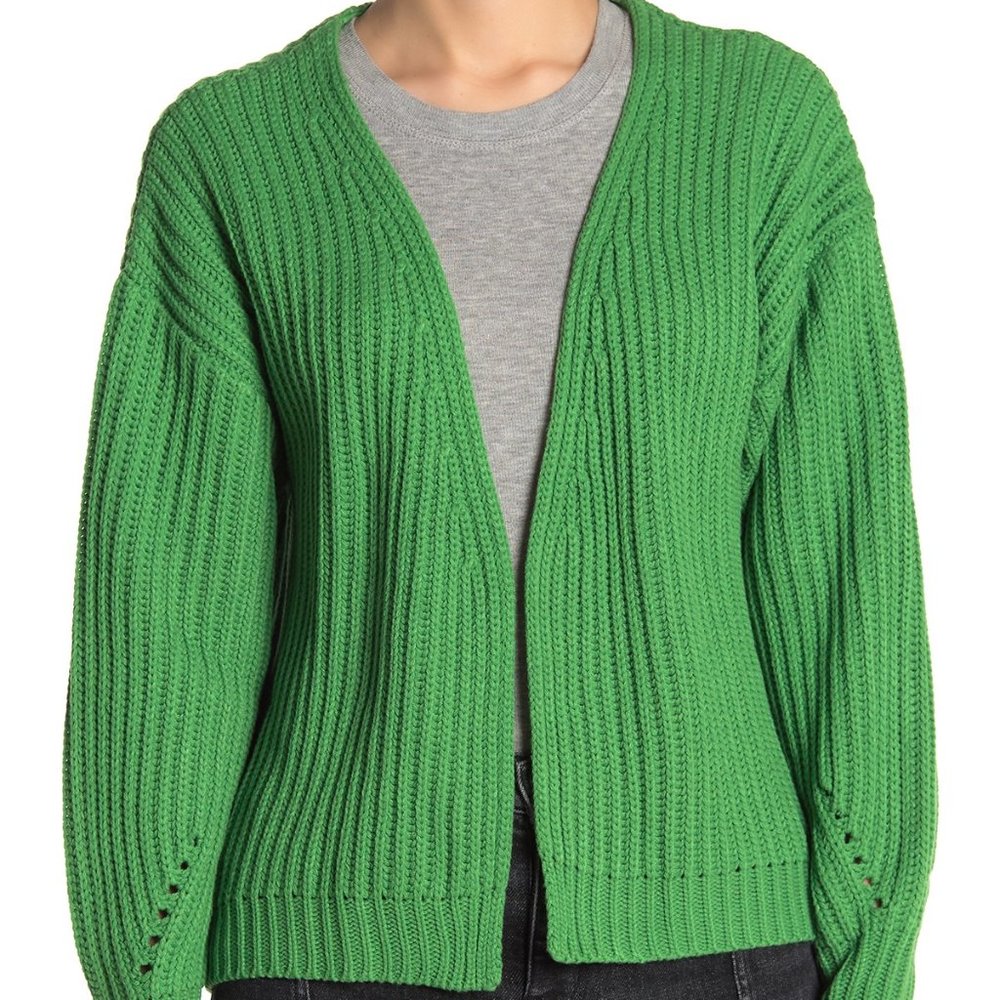 Code X Mode Open Front Dolman Cardigan Solid Green - image 3